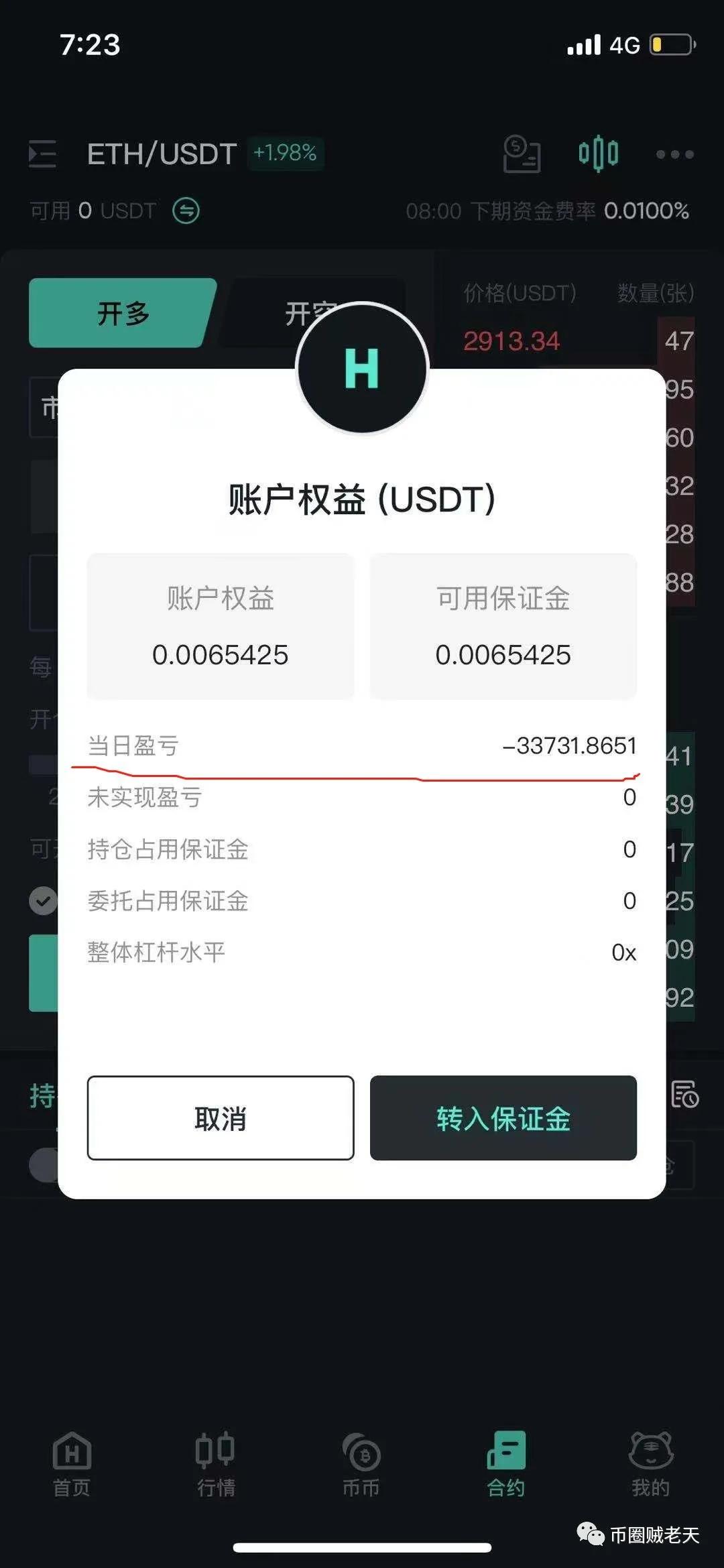 虎符交易所合约带单割韭菜，某用户一小时被割24万，合约带单黑幕