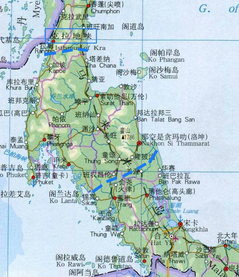 泰国克拉地峡能成克拉运河吗？难度大，事关马六甲海峡的地位