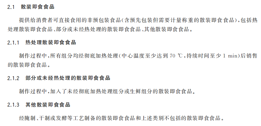 《食品安全国家标准 散装即食食品中致病菌限量》(GB 31607-2021)解读