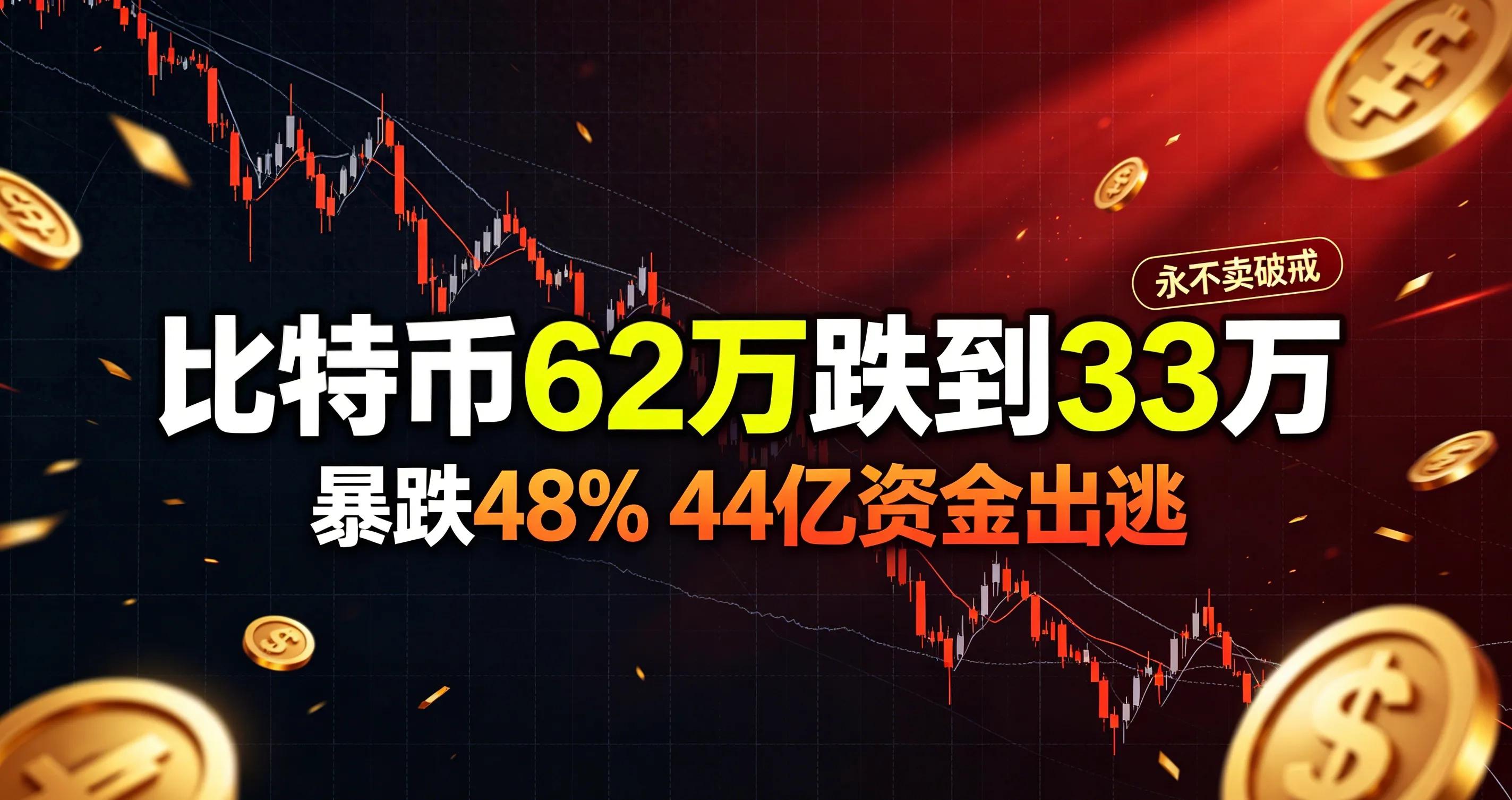 比特币暴跌48%,44亿跑路,“永不卖”也扛不住了
