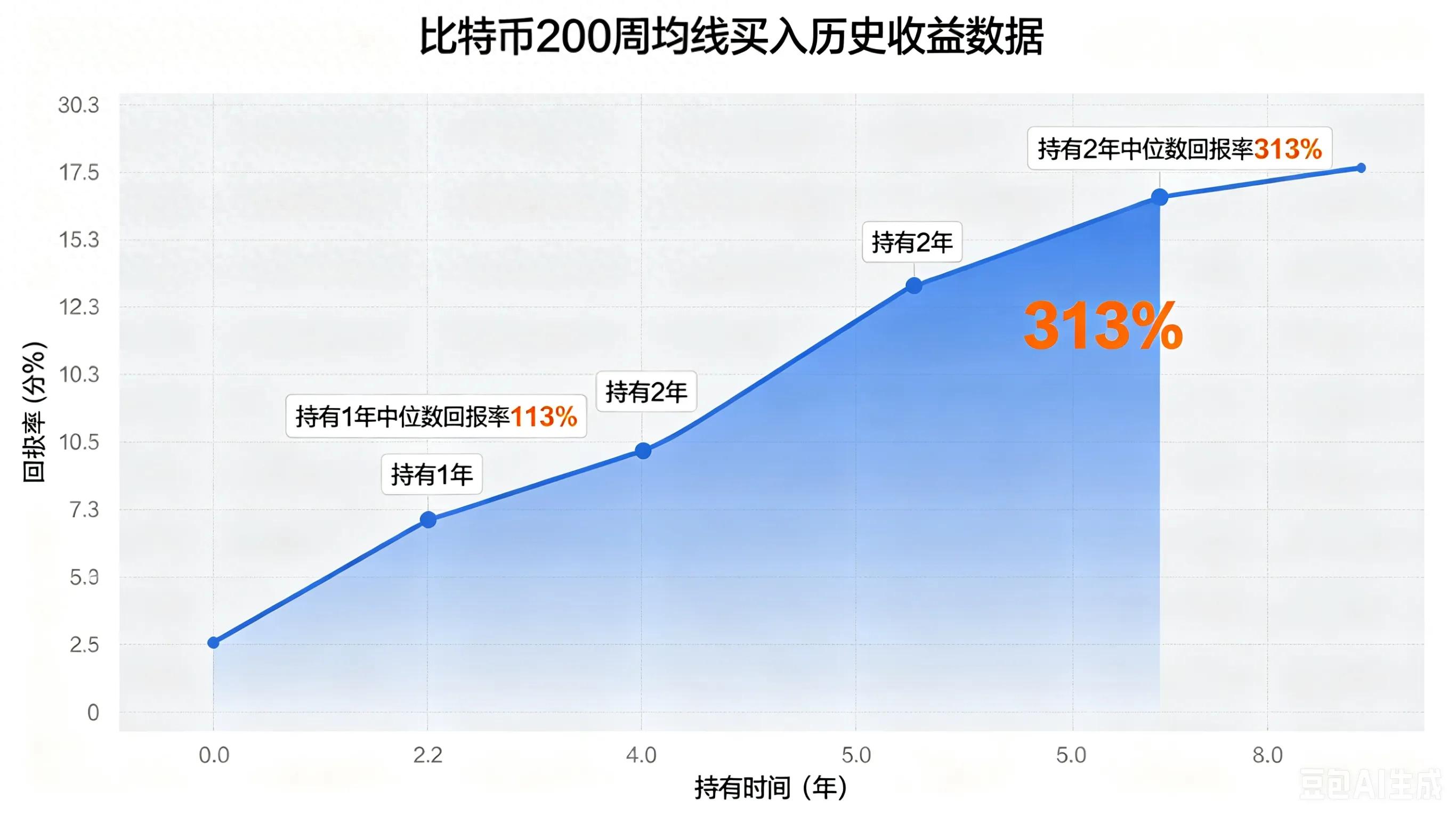 Kraken:在比特币200周均线下方买入,历史中位回报率超100%