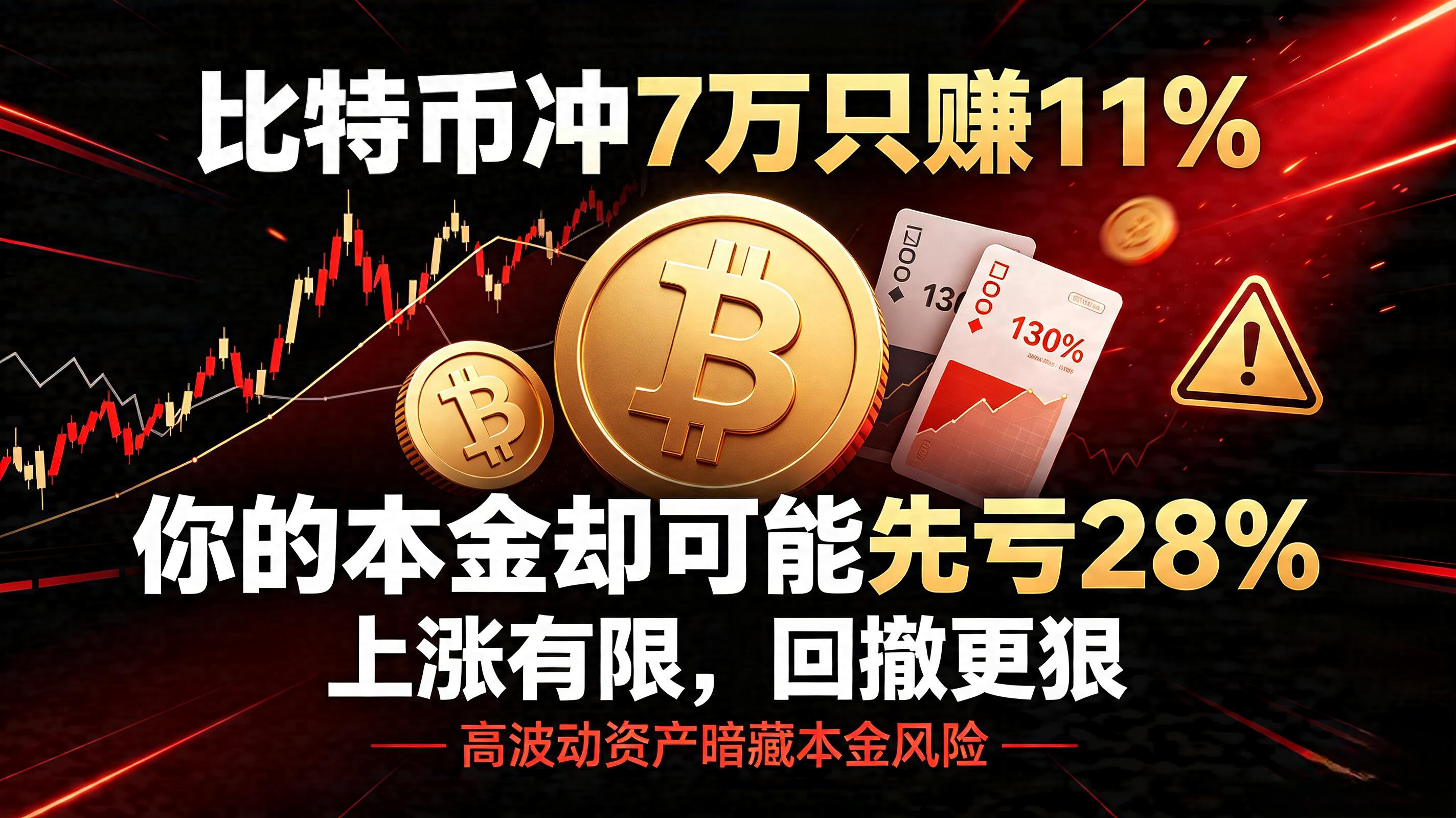 比特币冲7万只赚11%,你的本金却可能先亏28%